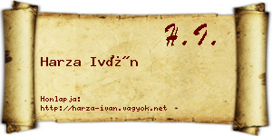Harza Iván névjegykártya